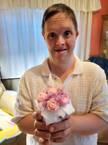 Flowers made of candle wax - Paul did an amazing job 